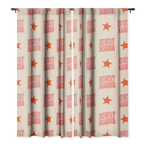 retrografika Old West Howdy Pardner bright Blackout Window Curtain