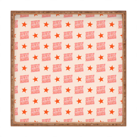 retrografika Old West Howdy Pardner bright Square Tray
