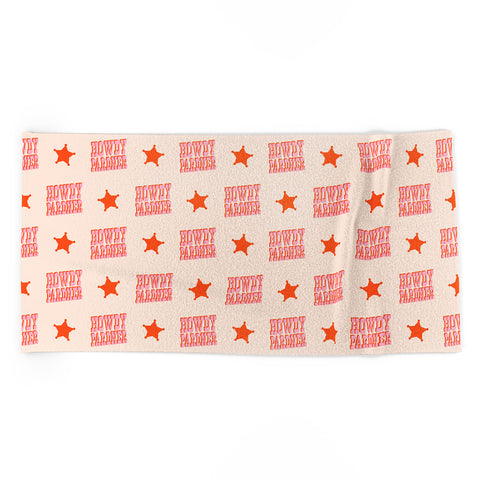 retrografika Old West Howdy Pardner bright Beach Towel