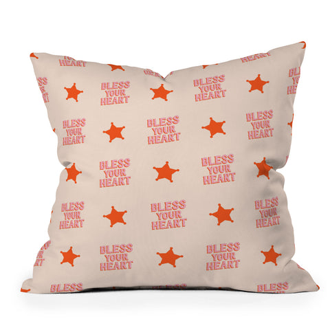 retrografika Southern Snark Bless your heart Throw Pillow
