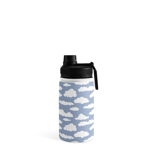 retrografika Sunny Summer Sky White Cartoon Water Bottle