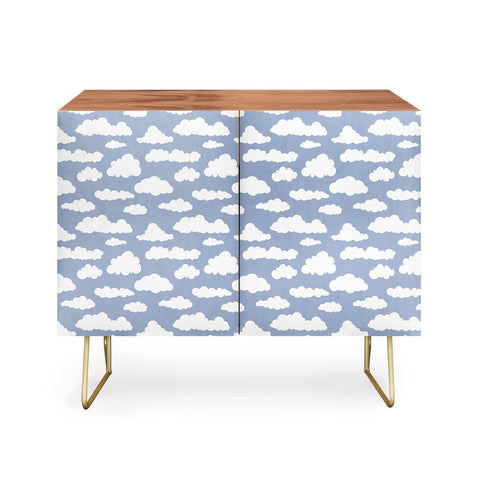 retrografika Sunny Summer Sky White Cartoon Credenza