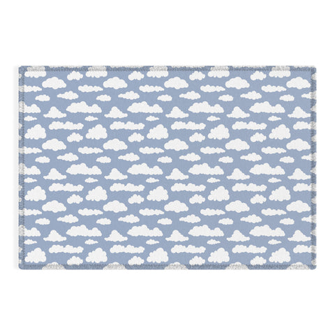 retrografika Sunny Summer Sky White Cartoon Outdoor Rug