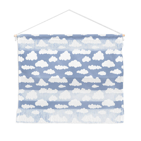 retrografika Sunny Summer Sky White Cartoon Wall Hanging Landscape