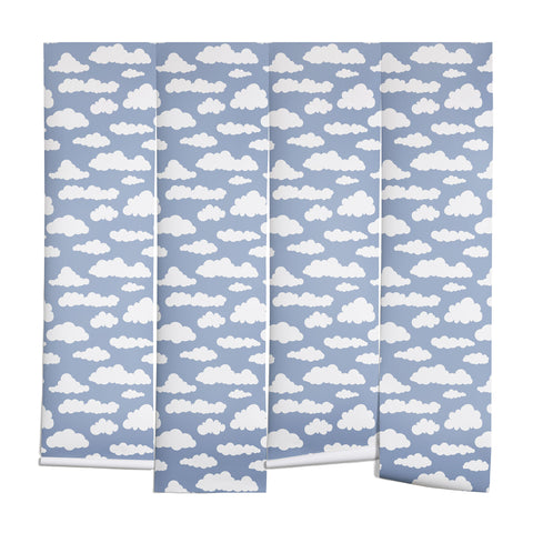 retrografika Sunny Summer Sky White Cartoon Wall Mural