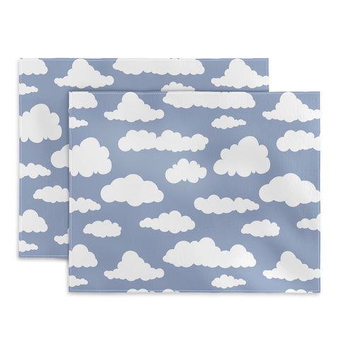 retrografika Sunny Summer Sky White Cartoon Placemat