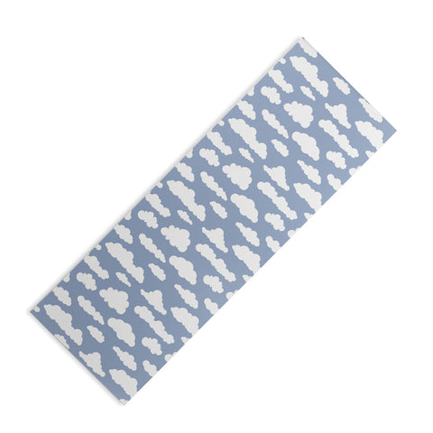 retrografika Sunny Summer Sky White Cartoon Yoga Mat