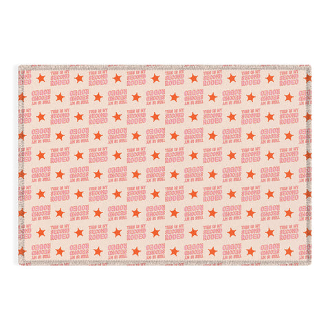 retrografika This is My Second Rodeo pink Outdoor Rug