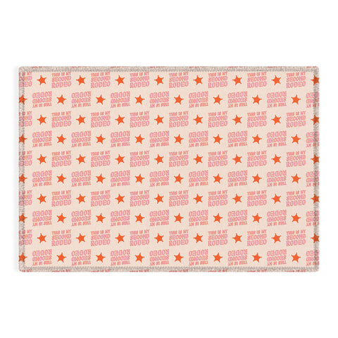 retrografika This is My Second Rodeo pink Outdoor Rug