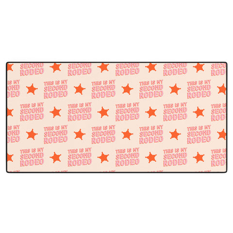retrografika This is My Second Rodeo pink Desk Mat