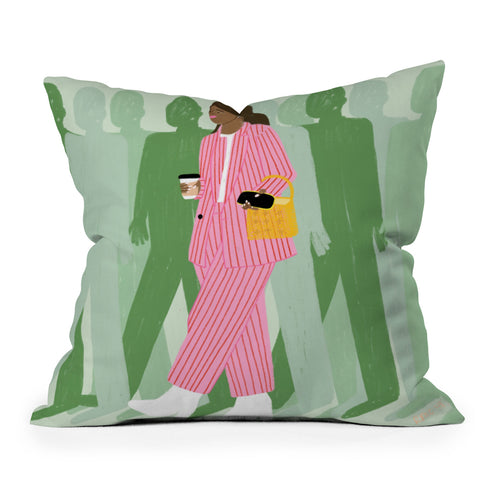 Rhianna Marie Chan Girl Boss Outdoor Throw Pillow