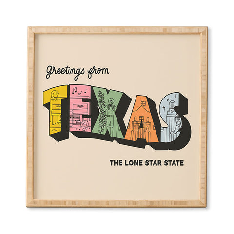 Rhianna Marie Chan Greetings From Texas Framed Wall Art
