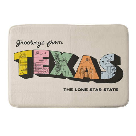 Rhianna Marie Chan Greetings From Texas Memory Foam Bath Mat