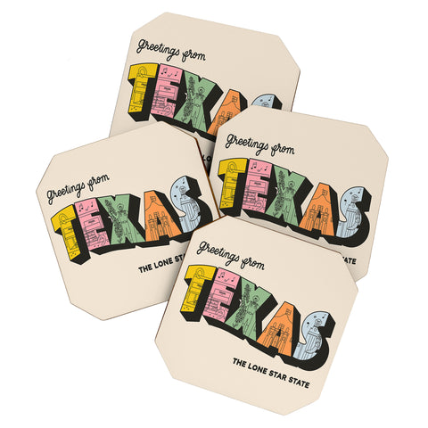 Rhianna Marie Chan Greetings From Texas Coaster Set
