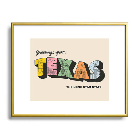 Rhianna Marie Chan Greetings From Texas Metal Framed Art Print