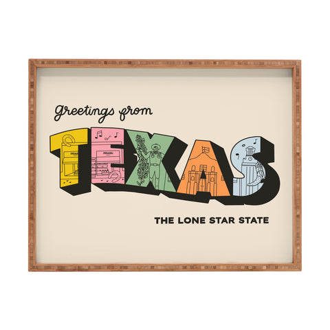 Rhianna Marie Chan Greetings From Texas Rectangular Tray