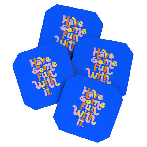 Rhianna Marie Chan Have Some Fun With It Blue Coaster Set