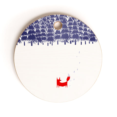 Robert Farkas Alone In The Forest Cutting Board Round