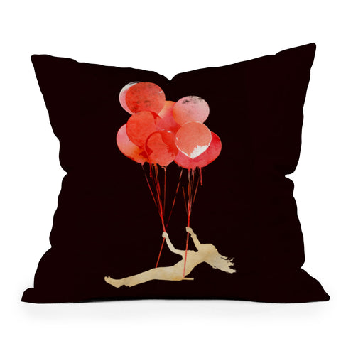 Robert Farkas Fly The Hell Away Outdoor Throw Pillow