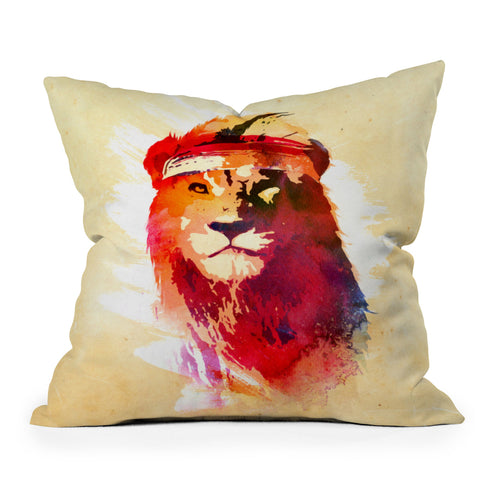 Robert Farkas Gym Lion Outdoor Throw Pillow