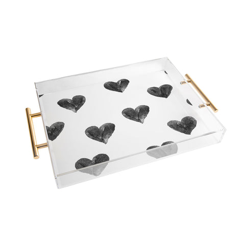 Robert Farkas I drew a few hearts for you Acrylic Tray