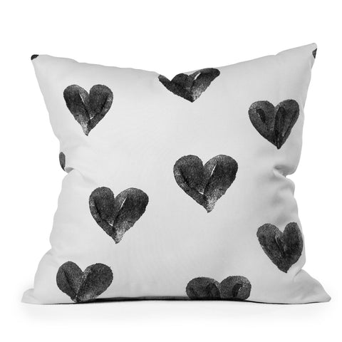 Robert Farkas I drew a few hearts for you Outdoor Throw Pillow