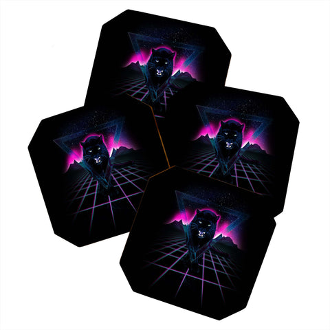 Robert Farkas Jaguar Poster Coaster Set