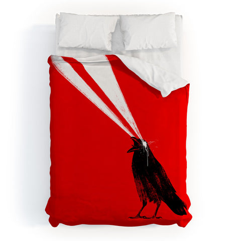 Robert Farkas Laser crow Duvet Cover