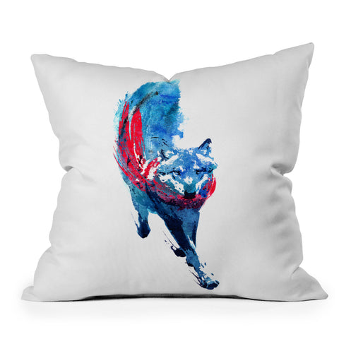 Robert Farkas Lupus lupus Outdoor Throw Pillow
