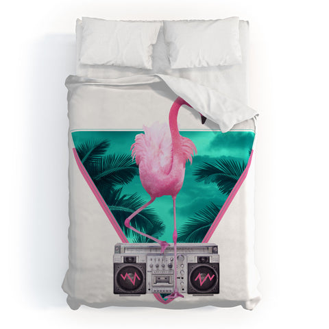 Robert Farkas Miami Flamingo Duvet Cover