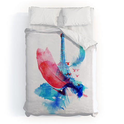 Robert Farkas Pigeons Of Paris Duvet Cover