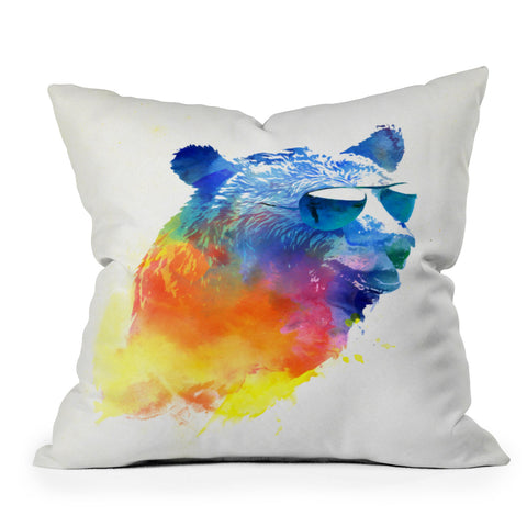 Robert Farkas Sunny bear Outdoor Throw Pillow