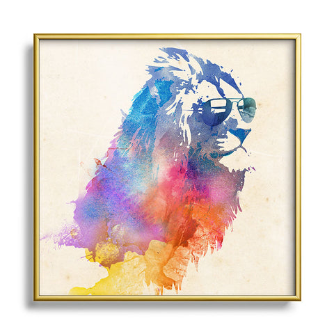 Robert Farkas Sunny Leo Square Metal Framed Art Print