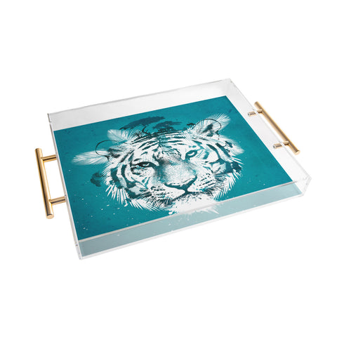 Robert Farkas White Tiger Acrylic Tray