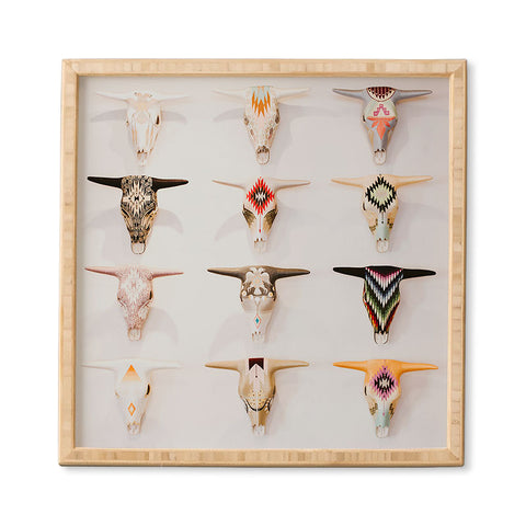 Romana Lilic  / LA76 Photography Bull Skulls Mexican Folk Art Framed Wall Art