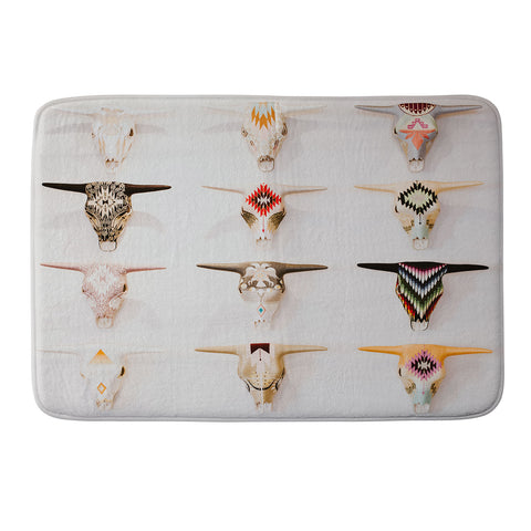 Romana Lilic  / LA76 Photography Bull Skulls Mexican Folk Art Memory Foam Bath Mat