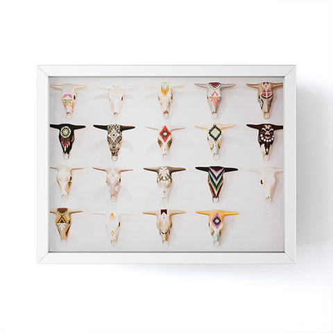 Romana Lilic  / LA76 Photography Bull Skulls Mexican Folk Art Framed Mini Art Print