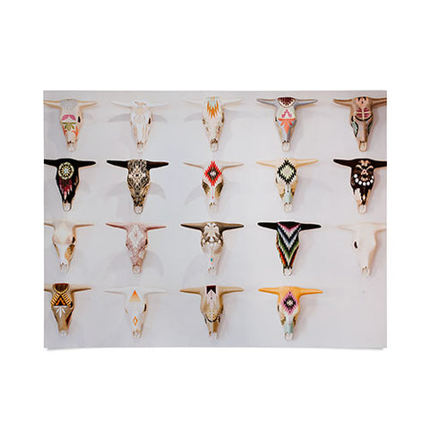 Romana Lilic  / LA76 Photography Bull Skulls Mexican Folk Art Poster