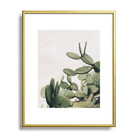 Romana Lilic  / LA76 Photography Cactus on blue sky Metal Framed Art Print