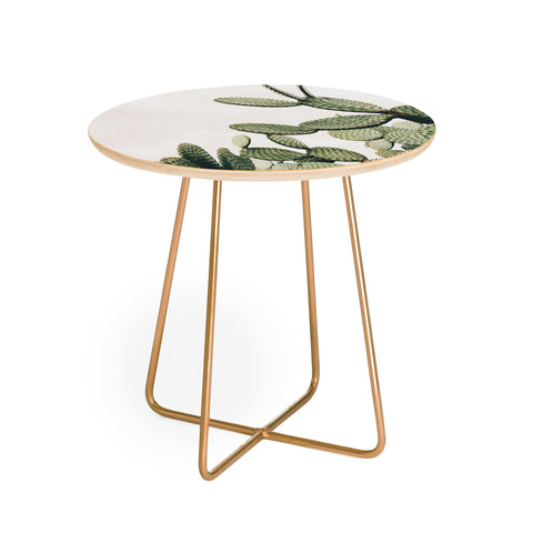 Romana Lilic  / LA76 Photography Cactus on blue sky Round Side Table