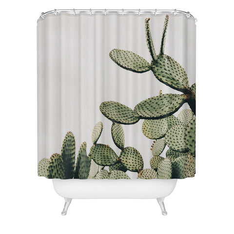 Romana Lilic  / LA76 Photography Cactus on blue sky Shower Curtain