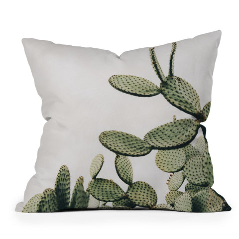 Romana Lilic  / LA76 Photography Cactus on blue sky Throw Pillow
