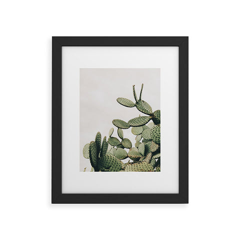 Romana Lilic  / LA76 Photography Cactus on blue sky Framed Art Print