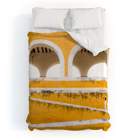 Romana Lilic  / LA76 Photography Colonial Mexico Izamal in Yellow Duvet Cover