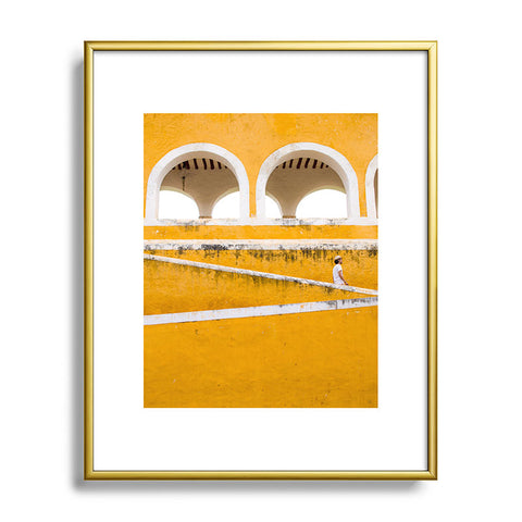 Romana Lilic  / LA76 Photography Colonial Mexico Izamal in Yellow Metal Framed Art Print