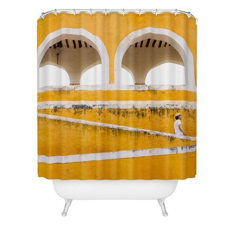 Romana Lilic  / LA76 Photography Colonial Mexico Izamal in Yellow Shower Curtain