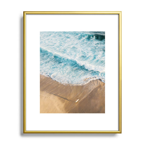 Romana Lilic  / LA76 Photography The Surfer and The Ocean Metal Framed Art Print