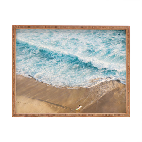 Romana Lilic  / LA76 Photography The Surfer and The Ocean Rectangular Tray