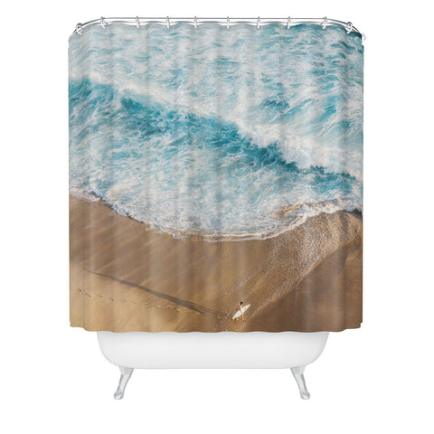 Romana Lilic  / LA76 Photography The Surfer and The Ocean Shower Curtain