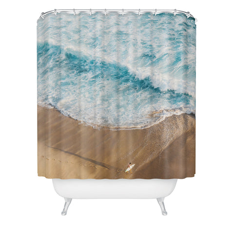 Romana Lilic  / LA76 Photography The Surfer and The Ocean Shower Curtain